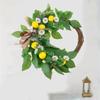 Artificial Bowknot Wreath with Lemon for Front Door, Spring Wreath for Front Door Farmhouses Outdoor Wedding Decorations