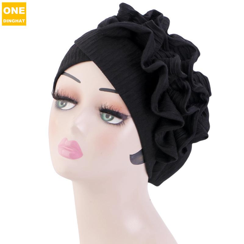 Fungus Lace Headscarf Cap Elastic Pleated Bag Headscarf Hair Care Pullover Cap Jdt-491