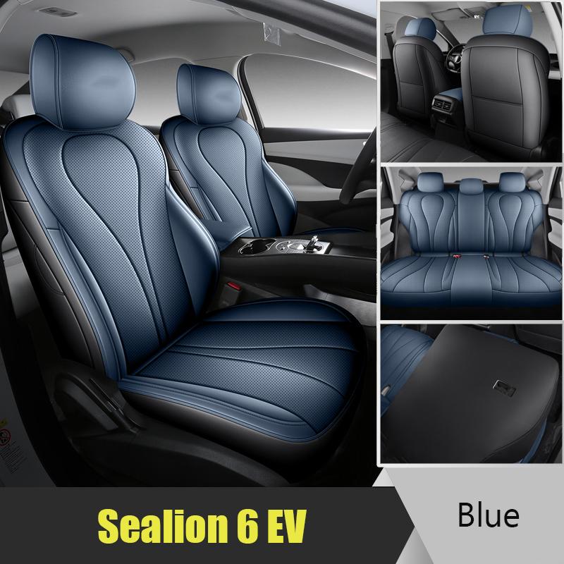 Автомобильные чехлы на сиденья с индивидуальной посадкой Для BYD Sealion 6 EV 2025 Прочные из искусственной кожи Полный комплект Защитные аксессуары для отделки салона