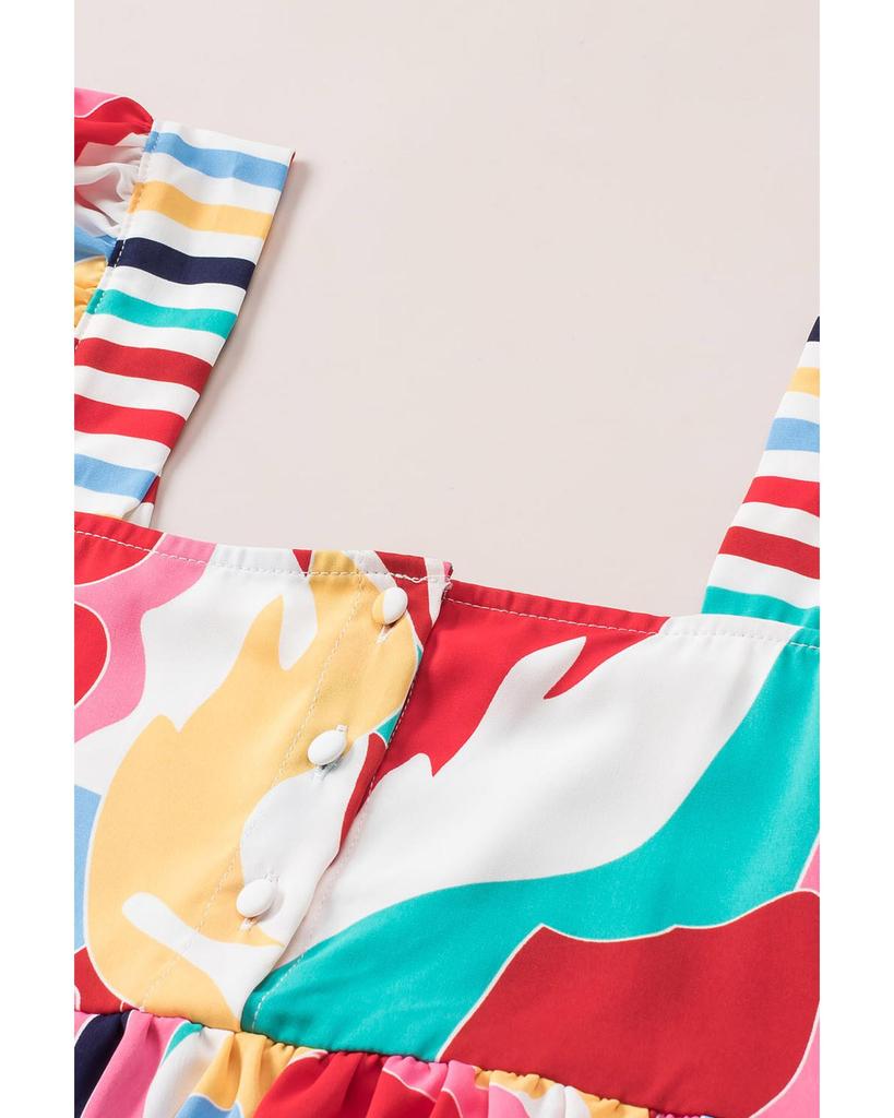 Azura Exchange Топ с квадратным вырезом и абстрактным принтом