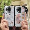 Fashion Design Cartoon Phone Case For Cubot Note20 Silicone Back Cover Wrist Strap Soft Case Waterproof Ring Anti-knock