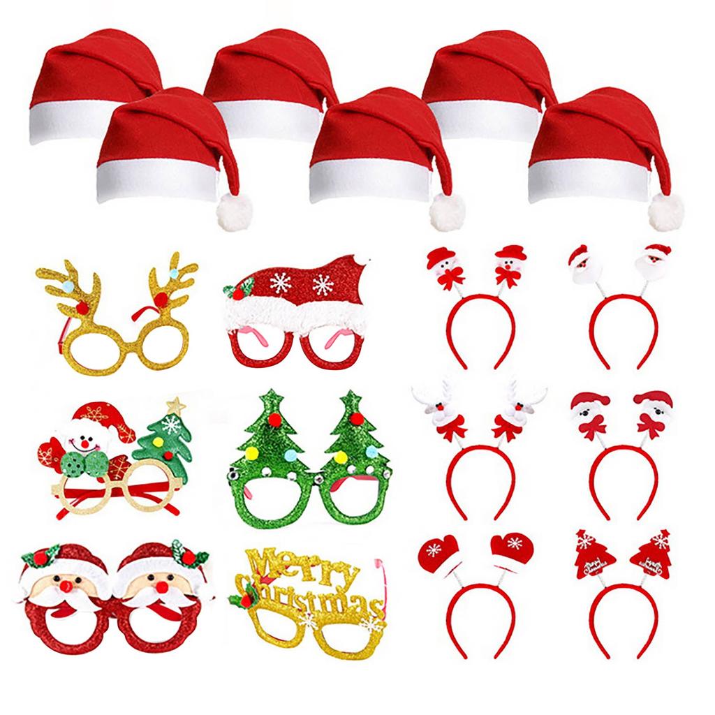 Рождественские украшения набор очков праздник взрослые дети рождественский подарок шляпа голова пряжка обруч кольцо Пэт