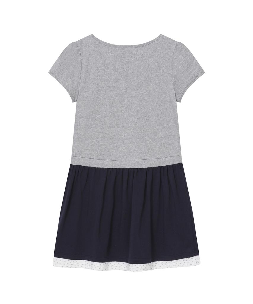 Baup Shirred Layered Pocket Dress [Melange Navy]