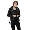 Chinese Size Slim Women Leather Jacket 100% Soft Sheepskin Motorcycle Biker Jacket Female Skin Coat Double Belts Asian Size 4XL