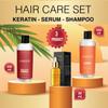 Бразильский кератин для укладки феном 500 мл + сыворотка для волос с аргановым маслом 30 мл + масло арганы, кератин и бессолевой шампунь 500 мл