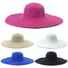 Women's Summer Foldable Large Brim Hat Solid Color Straw Hat Sun Hat Outdoor Vacation Sunhat Seaside Beach Hat
