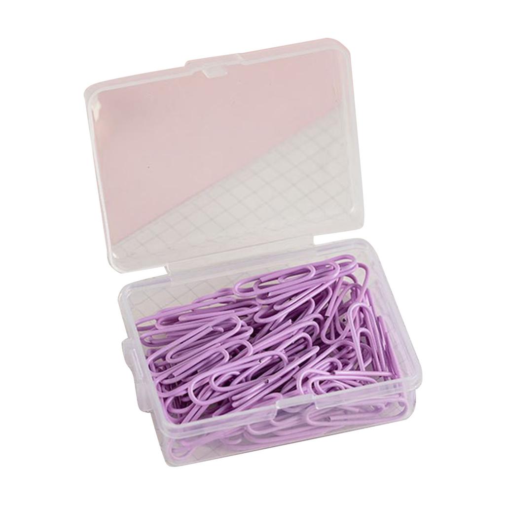 50pcs Paper Clips Small Cute Paper Clips Portable Office School Paper Clips for Scrapbook Decoration Violet