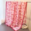 Spring and Summer Light Rhyme Flower Printing Simulation Silk Brocade Sunscreen Silk Scarf Long Scarf Shawl Versatile Headscarf Scarf