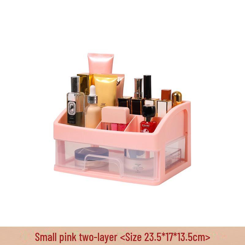 Multi-Layer Clear Drawer Cosmetic Storage Box - Dustproof & Compact Design