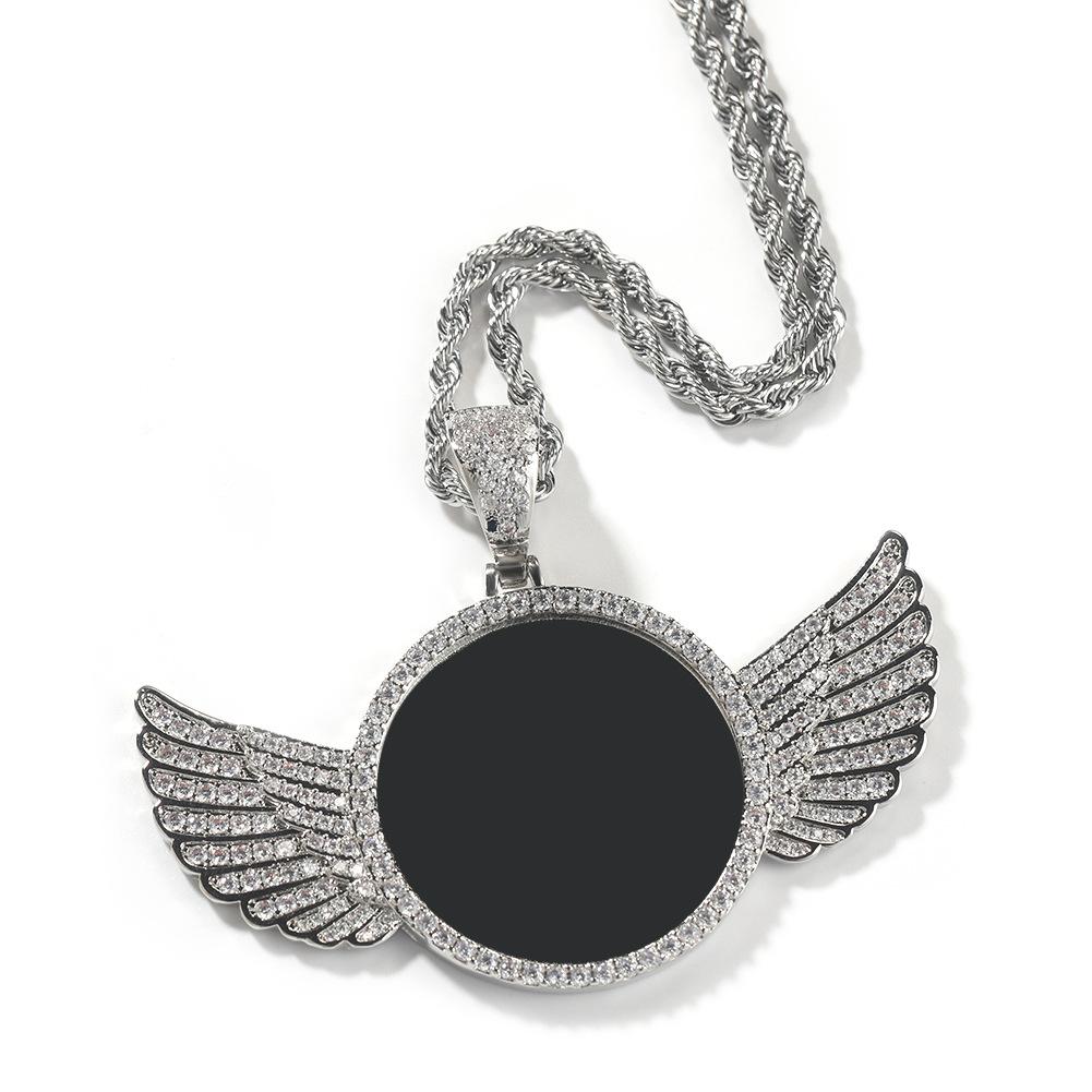 Твердое ожерелье DIY Creative Photo, подвеска из циркония с инкрустацией из меди, персонализированные ювелирные изделия в стиле хип-хоп в Европе и Америке