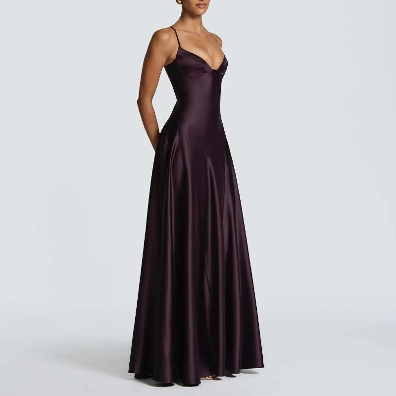 Elegant Slim Fit Solid Color French Style Sleeveless Maxi Dress High Waist 2026 Womens Casual Office Wear