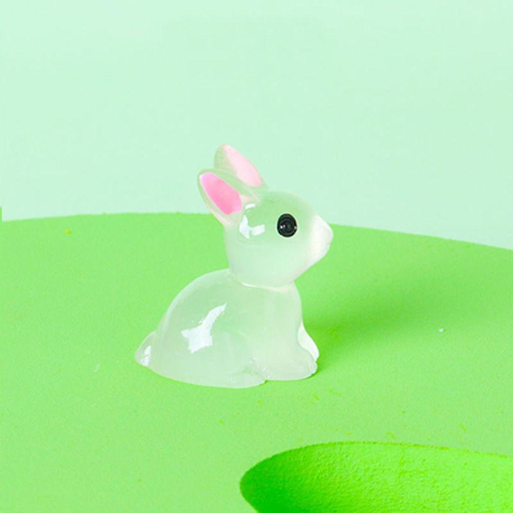 Gardening Luminous Bunnies Cute Miniature Figurines Microlandscape Mini Rabbit Ornaments