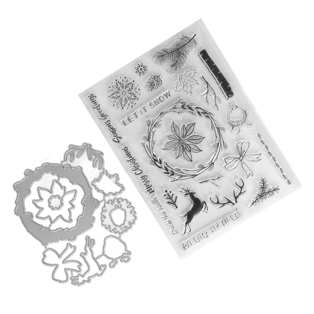 Рождественский олень Снежинка Прозрачные штампы Прозрачные штампы для фотоальбомов Дневников Поздравительных открыток