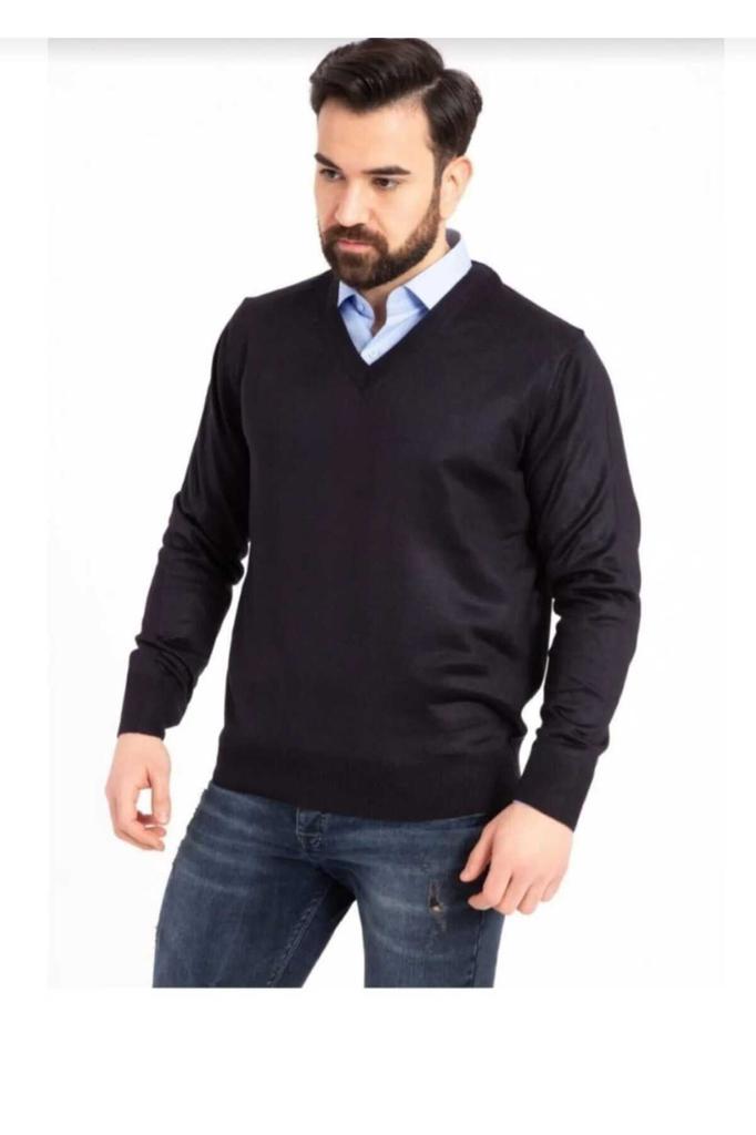 Men's Plus Size Plus Size Sweater Men's Thin Wool Knitwear Knitted Regular Dad V-Neck Sweater