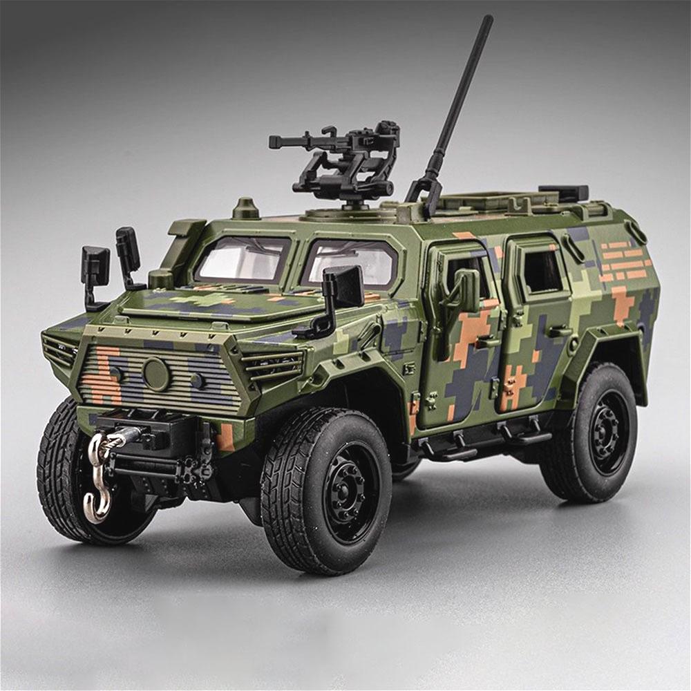 1:Модель игрушечного военного автомобиля Dongfeng Mengshi Sabertooth в масштабе 1:32, литая из сплава, с амортизацией, внедорожник, подарок для детей