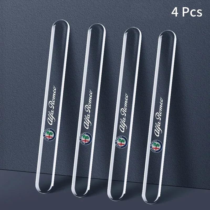 ACPXJ1 4pcs Car Door Edge Transparent Anti Scratch Protection Strips For Alfa Romeo GT 147 159 156 166 Giulietta Tonale Volante 8C