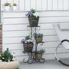 Flower Stand Flower Shelf Made of Metal 4 Tiers Plant Shelf Flower Staircase Flower Stand for Indoor and Outdoor Garden Balcony Black 45 x 24.5 x 80