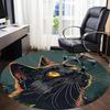 1pc Black Cat Office Round Area Rug, Indoor Mat Suitable ForOffice, Under Office Chairs Bedroom Living Room Home Decor, Room Deco D003