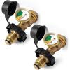 100 lb Propane Tank Adapter with Gauge, Universal Fit POL Propane Tank Gauge Converts POL Gas Tank Service Valve to QCC1 / Type 1, Old to New