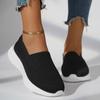 2024 Новые женские туфли Slip on женские туфли из вулканизированной ткани осенние дышащие сетчатые однотонные повседневные плоские удобные спортивные прогулочные туфли