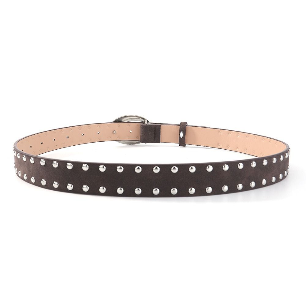 Pin Buckle Leopard Print Waistband Spicy Girl Y2K Belt Trend Suede Rivet Belt Female