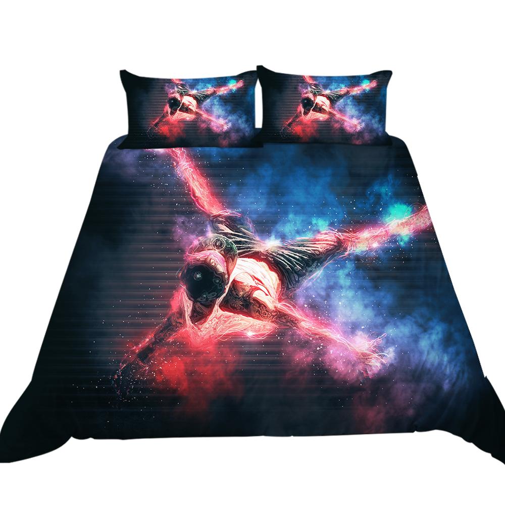 Роскошный домашний комплект постельного белья с 3D танцевальным узором, полноразмерное пододеяльник и наволочка, моющееся удобное постельное белье для спальни с принтом теней для танца