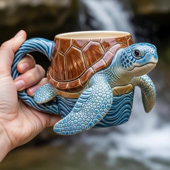 325 мл 3D кружка для кофе «Морские животные» Ручная работа Смоляная чашка со скульптурой кита/дельфина/акулы/черепахи Посуда для напитков на морскую тематику для любителя моря в подарок