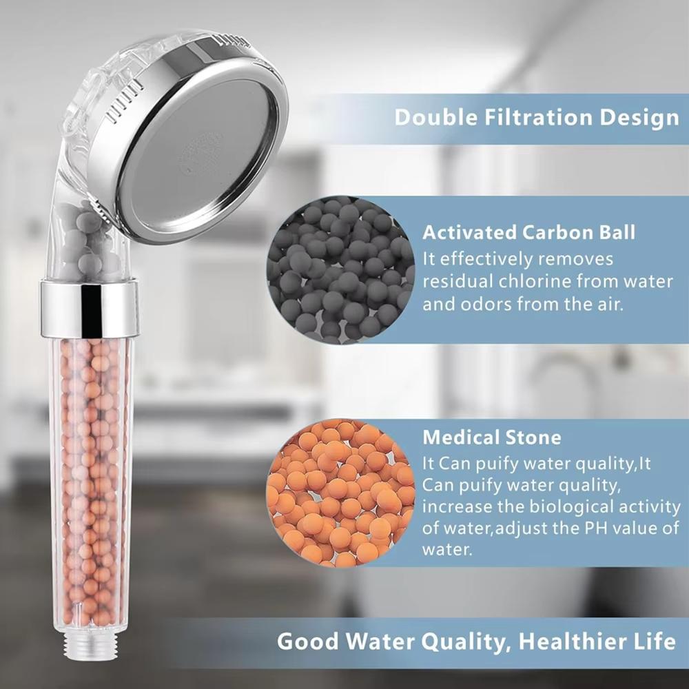 1шт фильтрованная душевая головка ABS высокого давления водосберегающий спрей ручные прозрачные душевые головки с фильтрующими бусинами для ванной комнаты