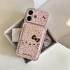 Милый розовый чехол для iPhone 17 и 16 Pro Max/15/14 в корейском стиле с рисунком кошки-леопарда и девчачьим сердцем