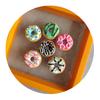 Kawaii  Miniature Chocolate Donuts Resin Flat Back Simulation Food Donut Cabochon for Doll House DIY Scrapbooking