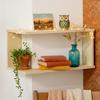 Угловая деревянная деревянная двухъярусная полка для растений, настенная полка для книг для квартиры, дома, офиса, спальни, кухни, прихожей.