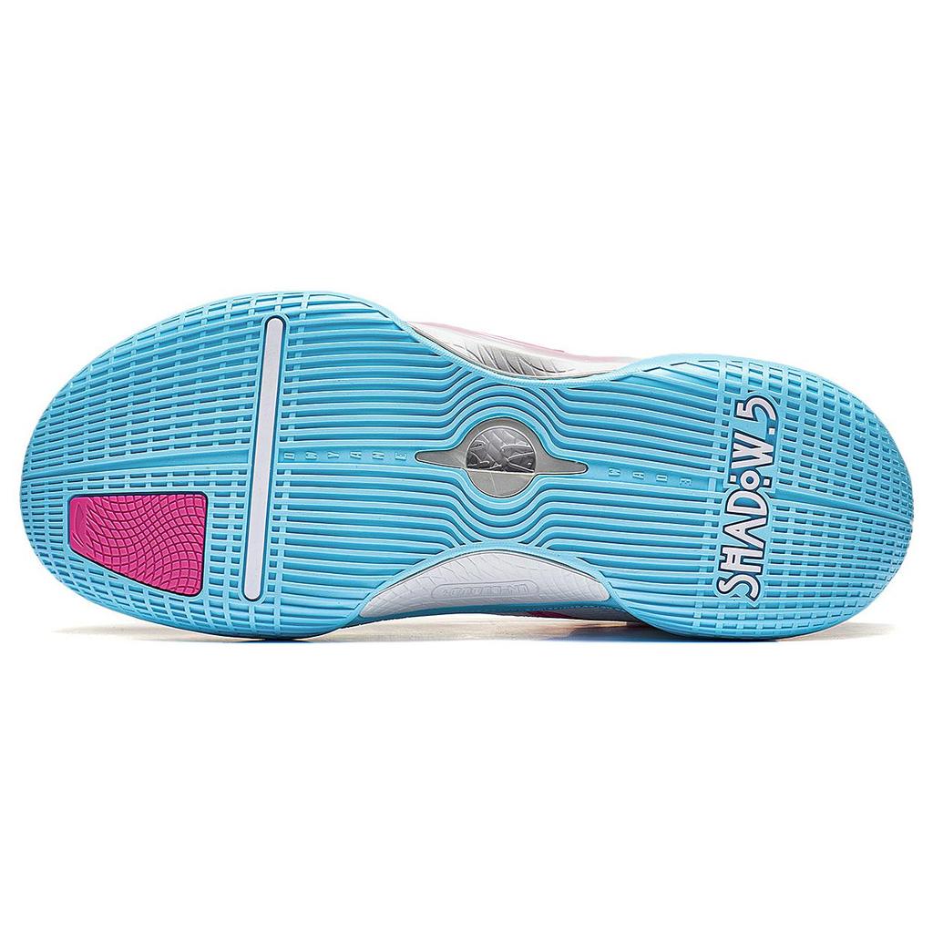 Li Ning Wade Shadow 5 Удобные Низкие Баскетбольные Кроссовки из Синтетической Кожи Мужские Стандартные Белый/Розово-Красный ABPT053-2