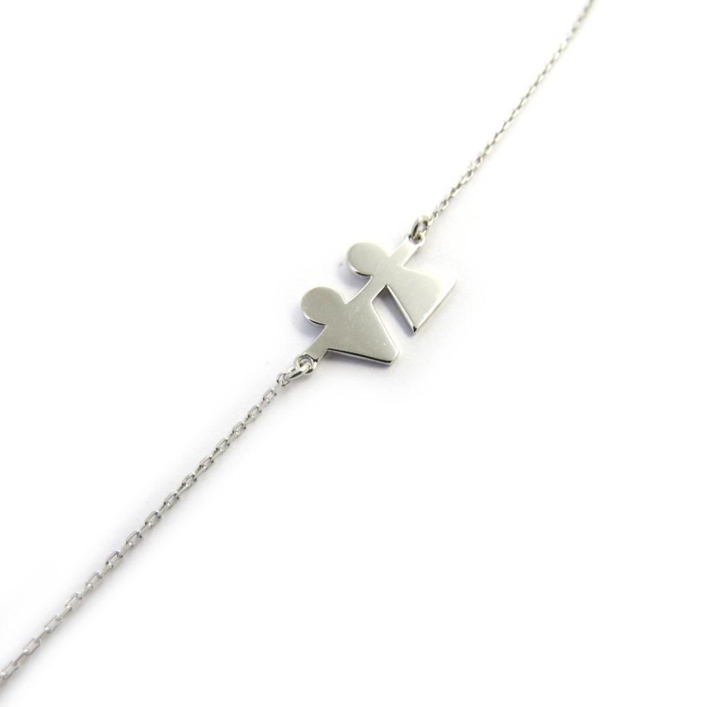 Les Trésors De Lily [N2830] - Silver Bracelet 'Romeo and Juliet' (rhodium-plated) - 20x11 Mm