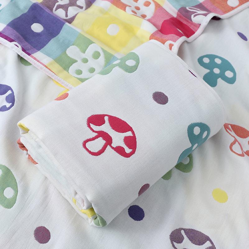 Newborn Jacquard Six-Layer Gauze Bath Towel and Summer Blanket for Babies and Toddlers.