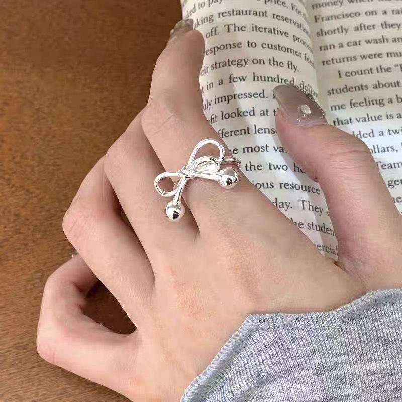 Korean Version Plain Ring Irregular 925 Sterling Silver Versatile Ring Women's Niche Ins Style Design Non-fading Combination Ring