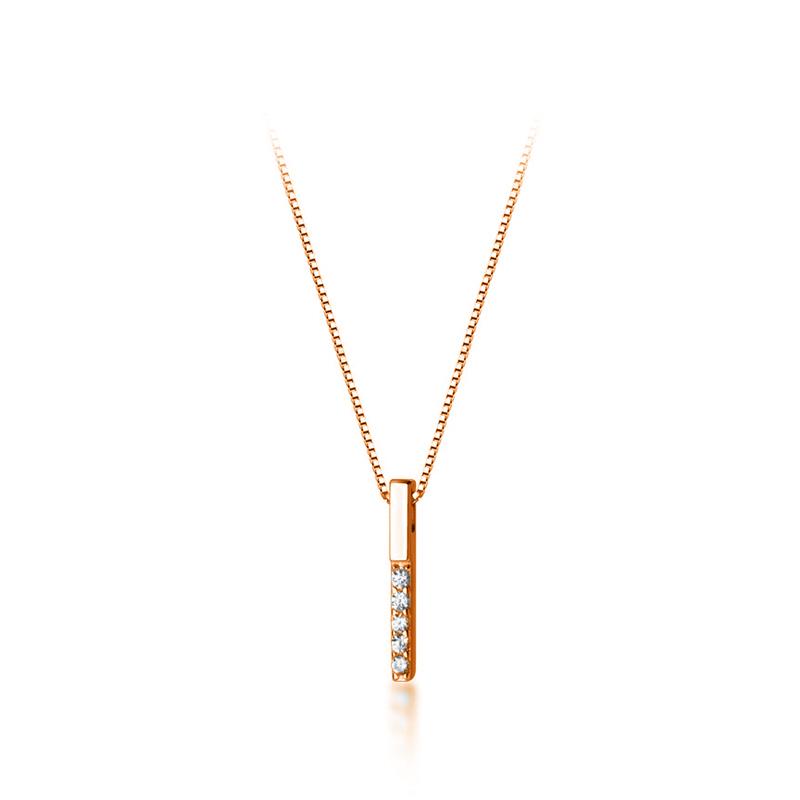 925 Sterling Silver Exquisite Sparkling CZ Geometric Short Stick Boxes Chain Pendant Necklace for Women Fine Jewelry
