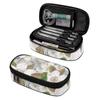 Pen Case Durable 300D Polyester Large Capacity Zipper Closure with Mesh Pocket Removable Divider and Pen Slots for Everyday Study