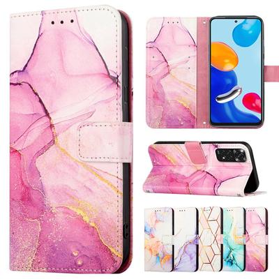 Роскошный чехол-кошелек из искусственной кожи с мраморной текстурой для iPhone Samsung Xiaomi OPPO Infinix Motorola SONY Слоты для карт + держатель-подставка Магнитные откидные чехлы