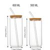 Spill-Proof Glass Drink Cup With Straw and Lid Glass Straw Cup Household Bubble Tea Cup  Office