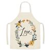 Льняной фартук с цветочным принтом, домашний интерьер, фартук с героями мультфильмов для детей и взрослых, женские фартуки, аксессуары для выпечки, кухонный фартук