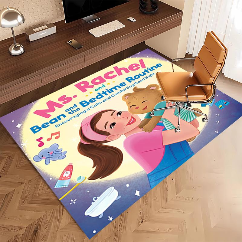 1pc Ms. Rachel Print Area Rug - Soft, Washable Non-Slip Indoor Mat, Living Room, Home Office Decorative Rug,Office Decorative