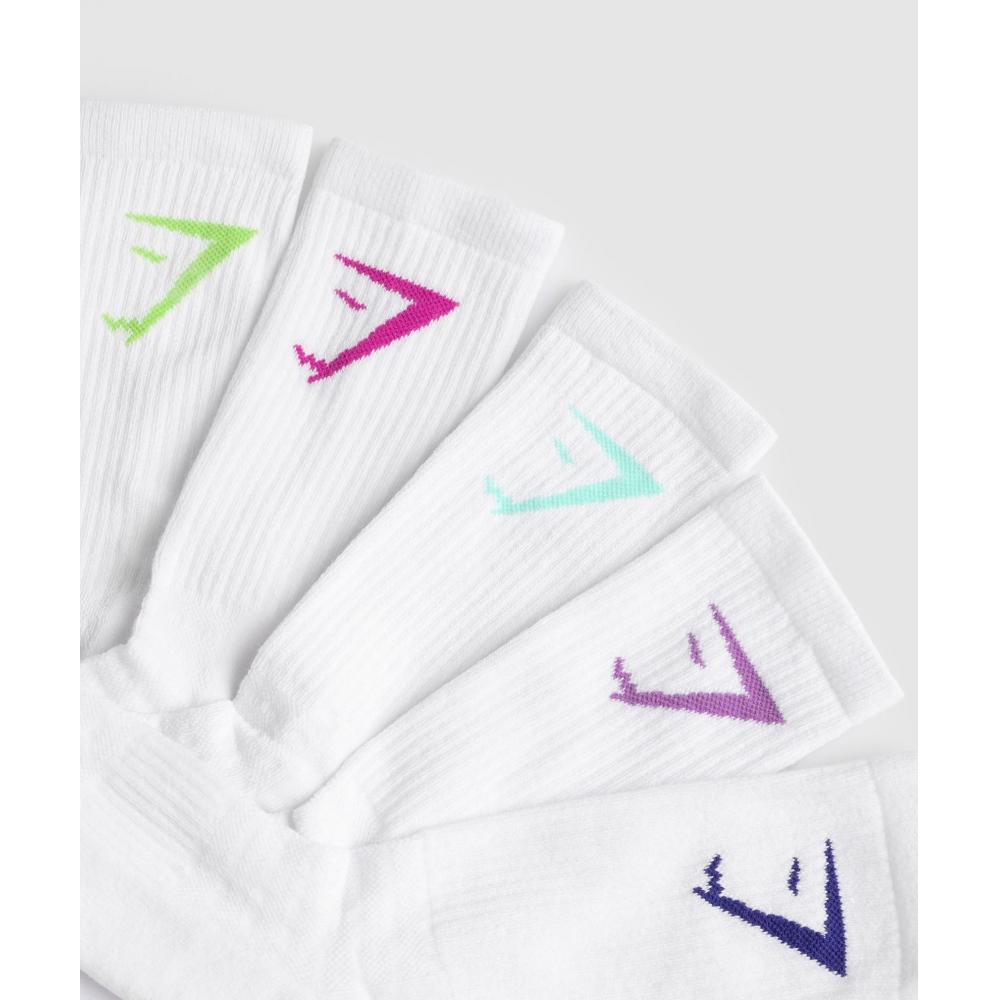 Gymshark Носки Crew Socks 5 пар Active Purple Cobalt Purple Energy Gelato Green Pop Turquoise Vibrant Pink I3a1y Pb83