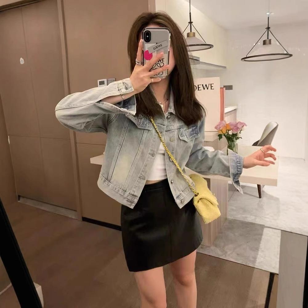 Куртка джинсовая Veee Retro San Francisco Slim Light Blue - повседневная короткая для женщин