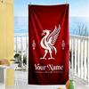 Liverpool Fc Logo Personalized Name Beach Towel Super Soft Microfiber Quickdry Fabric