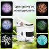 Handheld 100X Magnification Microscope with LED Light for Students Teachers and Outdoor Enthusiasts Birthday Gift