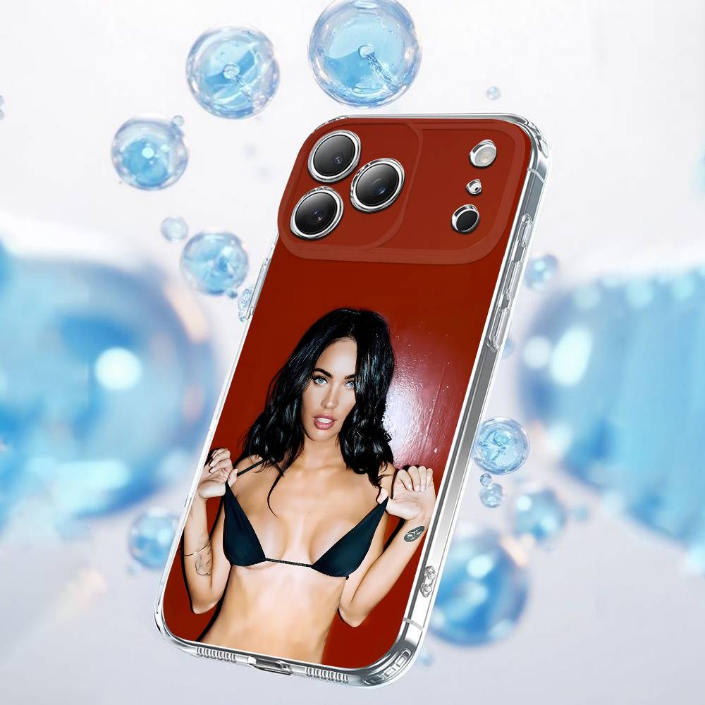 Чехол для телефона M-Megan Fox Для iPhone 12,16,11,14,13,17,15 Plus,Pro,Max,Plus,E,Air,Mini Прозрачный чехол