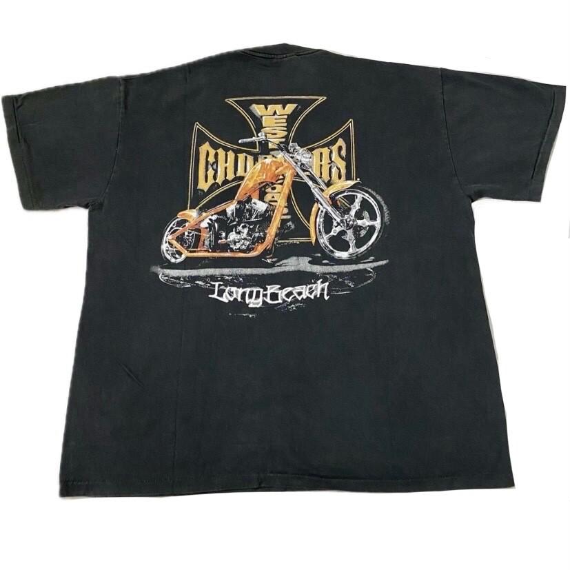 Винтажная мужская черная футболка West Coast Choppers Biker Motor Y2K Jesse XL РЕПРИНТ