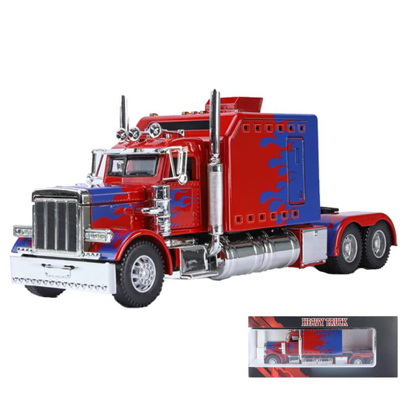 1/24 масштаб грузовиков тягач Peterbilt 389 литые грузовики модель звук и свет игрушка украшение для дома интерьер подарок для мальчика