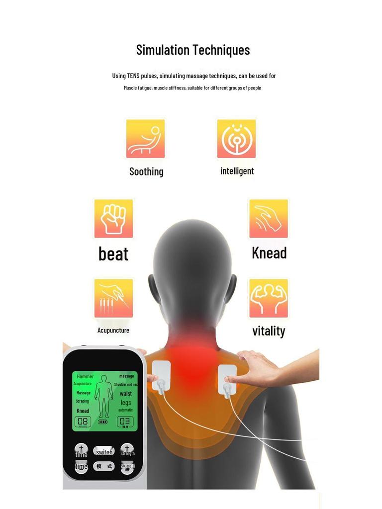 Меридианная терапия Массажер с EMS-импульсами на большом экране