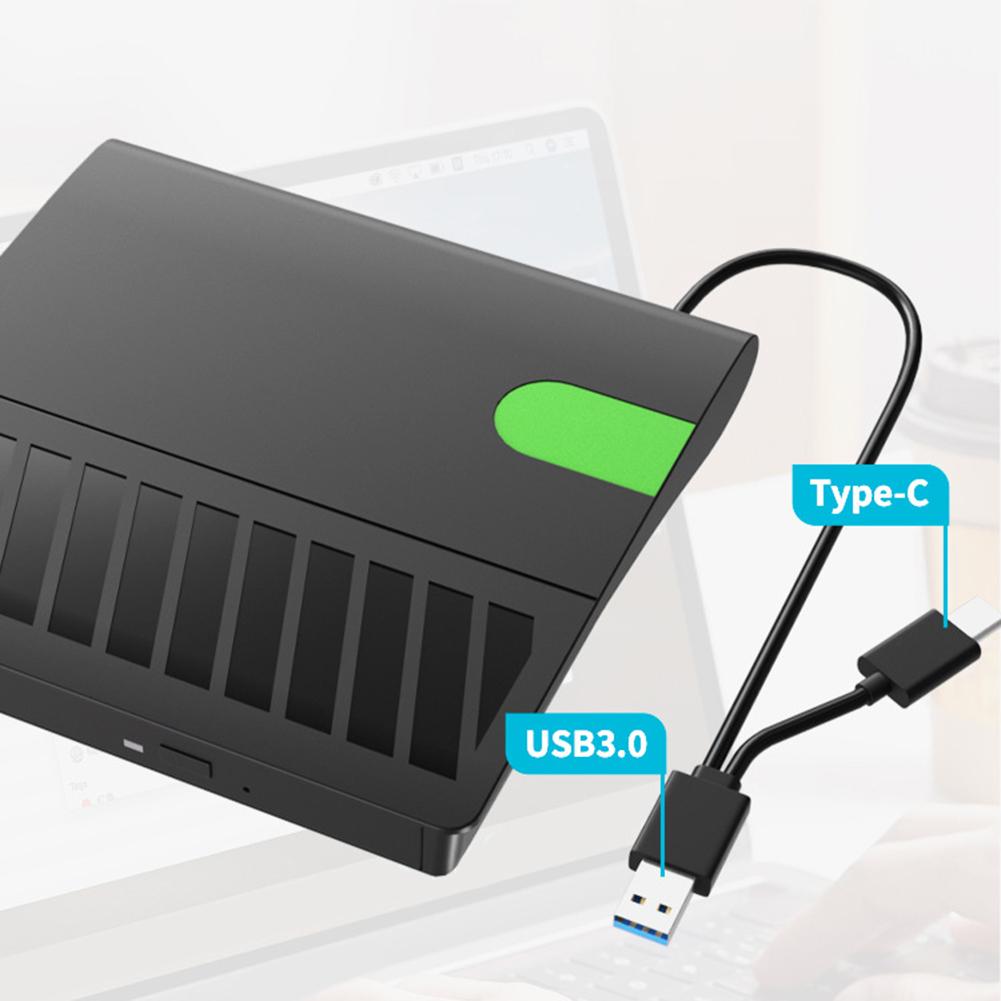 Портативный CD DVD рекордер USB3.0 Type-C CD-привод для чтения/записи Дисковый дубликатор для ноутбука и настольного ПК
